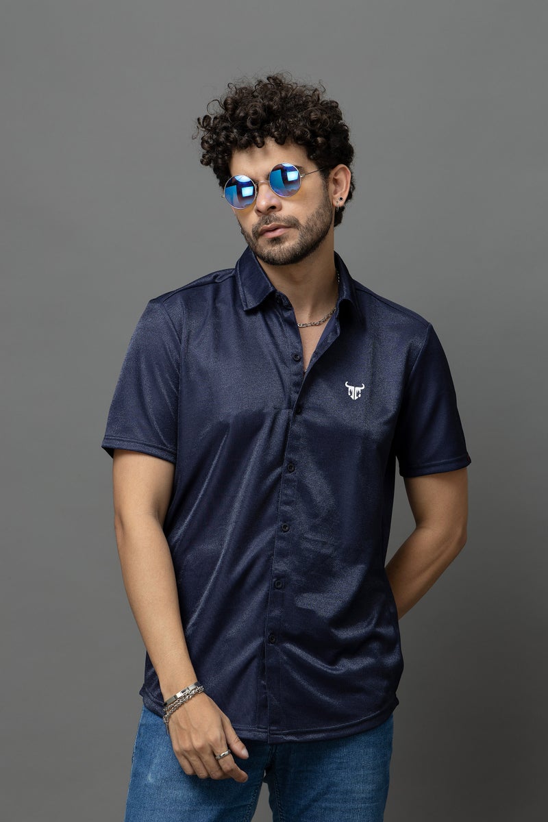 Go Devil Dark Blue Casual Wear Shirt for Men - Image 3